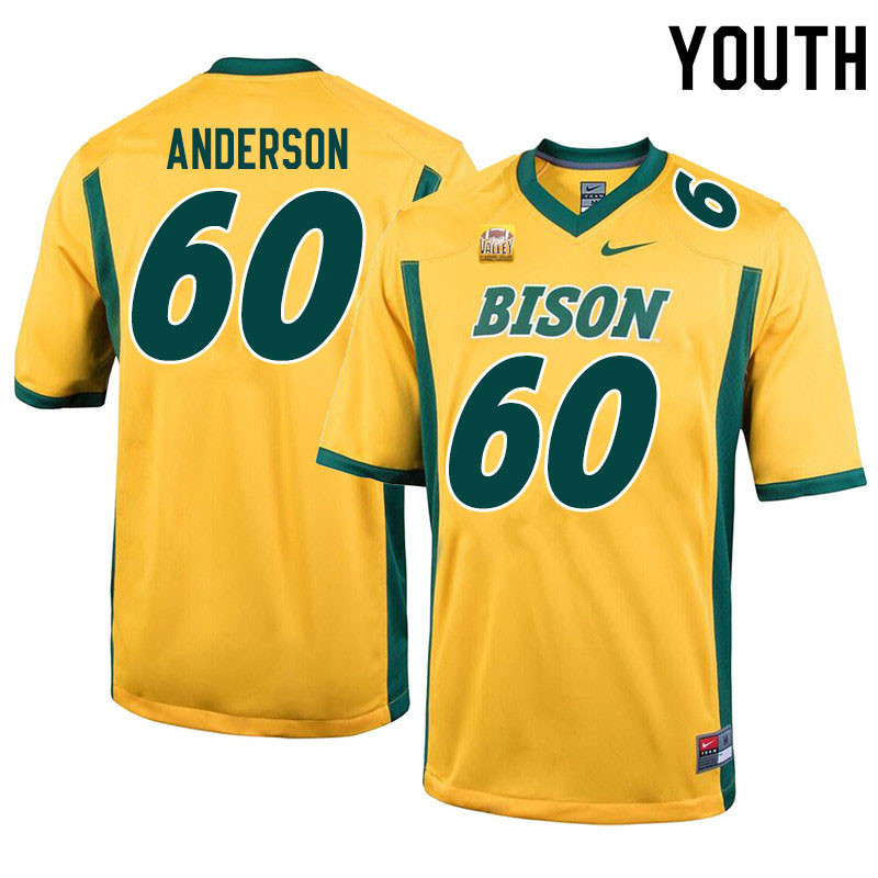 Youth #60 Seth Anderson North Dakota State Bison College Football Jerseys Sale-Yellow - Click Image to Close